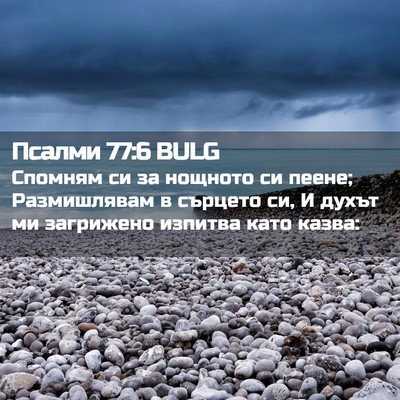 Picture 02 - Псалми 77:6 BULG - Спомням си за нощното си - Bible Verse Picture