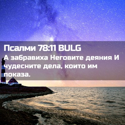 Picture 02 - Псалми 78:11 BULG - А забравиха Неговите - Bible Verse Picture