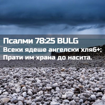Picture 02 - Псалми 78:25 BULG - Всеки ядеше ангелски хляб+; - Bible Verse Picture