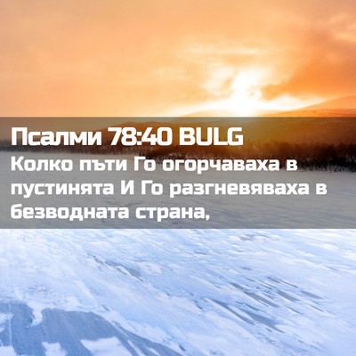 Picture 02 - Псалми 78:40 BULG - Колко пъти Го огорчаваха в - Bible Verse Picture