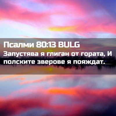 Picture 02 - Псалми 80:13 BULG - Запустява я глиган от - Bible Verse Picture