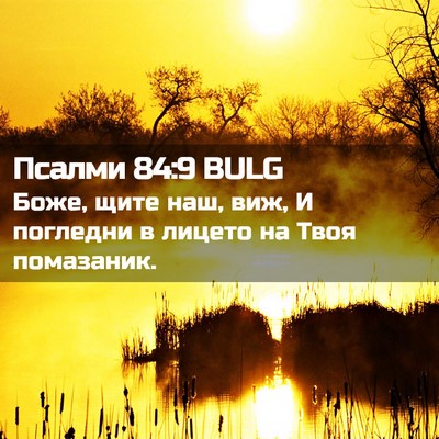 Picture 02 - Псалми 84:9 BULG - Боже, щите наш, виж, И - Bible Verse Picture