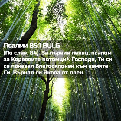 Picture 02 - Псалми 85:1 BULG - (По слав. 84). За първия - Bible Verse Picture