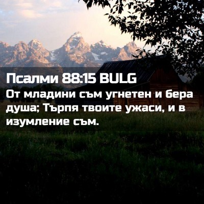 Picture 02 - Псалми 88:15 BULG - От младини съм угнетен и - Bible Verse Picture