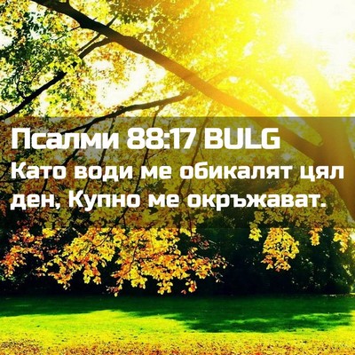 Picture 02 - Псалми 88:17 BULG - Като води ме обикалят цял - Bible Verse Picture