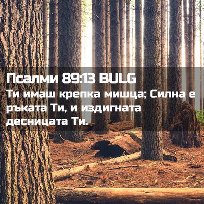 Picture 02 - Псалми 89:13 BULG - Ти имаш крепка мишца; Силна - Bible Verse Picture