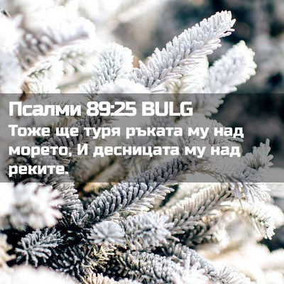 Picture 02 - Псалми 89:25 BULG - Тоже ще туря ръката му над - Bible Verse Picture