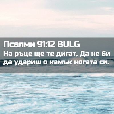 Picture 02 - Псалми 91:12 BULG - На ръце ще те дигат, Да не - Bible Verse Picture