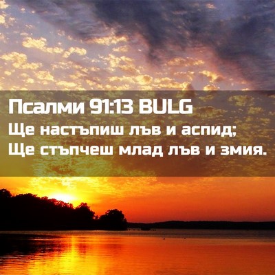 Picture 02 - Псалми 91:13 BULG - Ще настъпиш лъв и аспид; Ще - Bible Verse Picture