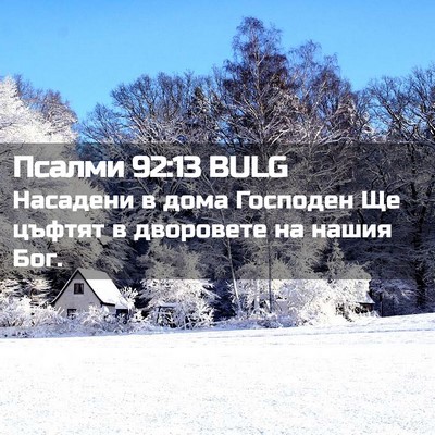 Picture 02 - Псалми 92:13 BULG - Насадени в дома Господен - Bible Verse Picture