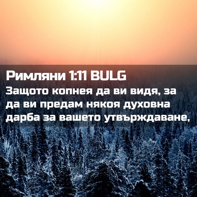 Picture 02 - Римляни 1:11 BULG - Защото копнея да ви видя, - Bible Verse Picture