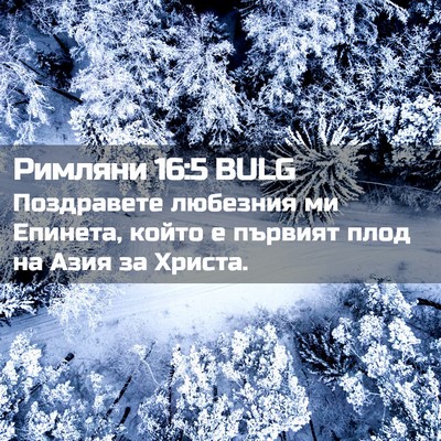 Picture 02 - Римляни 16:5 BULG - Поздравете любезния ми - Bible Verse Picture
