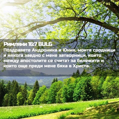 Picture 02 - Римляни 16:7 BULG - Поздравете Андроника и - Bible Verse Picture