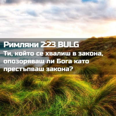 Picture 02 - Римляни 2:23 BULG - Ти, който се хвалиш в - Bible Verse Picture