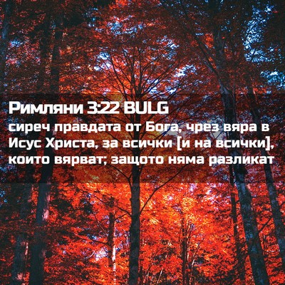 Picture 02 - Римляни 3:22 BULG - сиреч правдата от Бога, - Bible Verse Picture