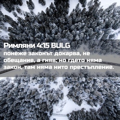 Picture 02 - Римляни 4:15 BULG - понеже законът докарва, не - Bible Verse Picture