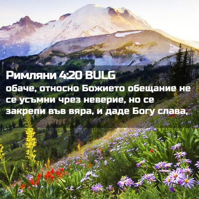 Picture 02 - Римляни 4:20 BULG - обаче, относно Божието - Bible Verse Picture