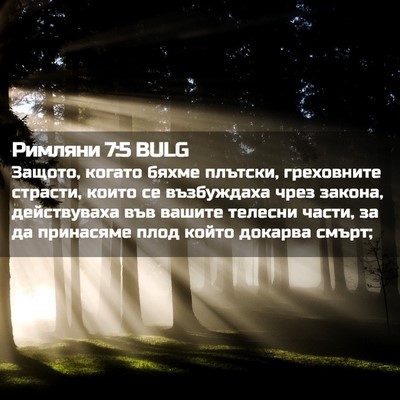 Picture 02 - Римляни 7:5 BULG - Защото, когато бяхме - Bible Verse Picture