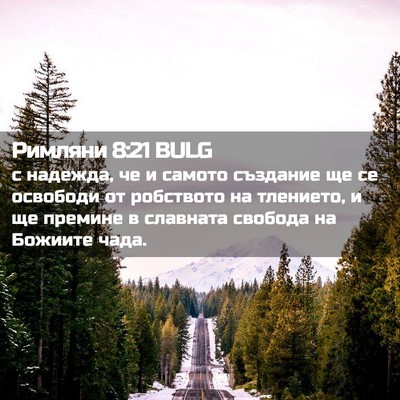 Picture 02 - Римляни 8:21 BULG - с надежда, че и самото - Bible Verse Picture