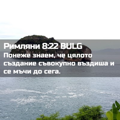 Picture 02 - Римляни 8:22 BULG - Понеже знаем, че цялото - Bible Verse Picture