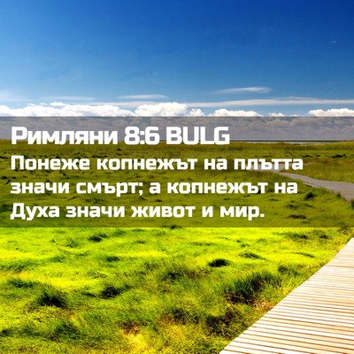 Picture 02 - Римляни 8:6 BULG - Понеже копнежът на плътта - Bible Verse Picture
