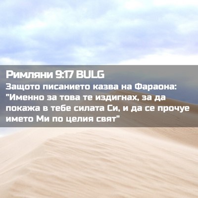 Picture 02 - Римляни 9:17 BULG - Защото писанието казва на - Bible Verse Picture