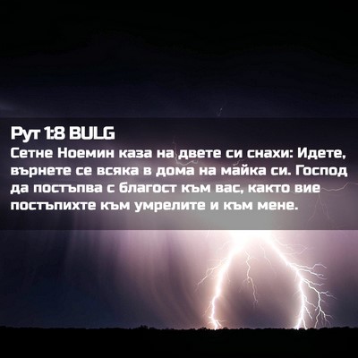 Picture 02 - Рут 1:8 BULG - Сетне Ноемин каза на двете - Bible Verse Picture