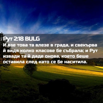 Picture 02 - Рут 2:18 BULG - И взе това та влезе в града, - Bible Verse Picture