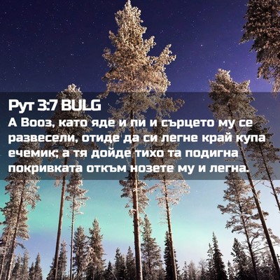 Picture 02 - Рут 3:7 BULG - А Вооз, като яде и пи и - Bible Verse Picture