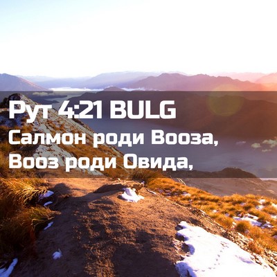 Picture 02 - Рут 4:21 BULG - Салмон роди Вооза, Вооз - Bible Verse Picture