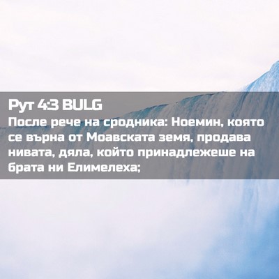 Picture 02 - Рут 4:3 BULG - После рече на сродника: - Bible Verse Picture