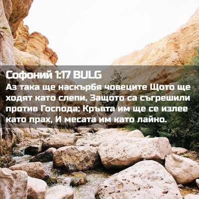 Picture 02 - Софоний 1:17 BULG - Аз така ще наскърбя - Bible Verse Picture