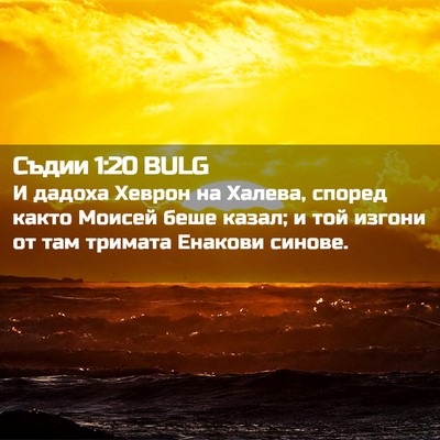 Picture 02 - Съдии 1:20 BULG - И дадоха Хеврон на Халева, - Bible Verse Picture