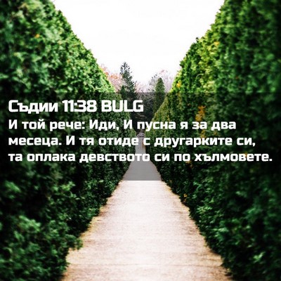 Picture 02 - Съдии 11:38 BULG - И той рече: Иди, И пусна я за - Bible Verse Picture