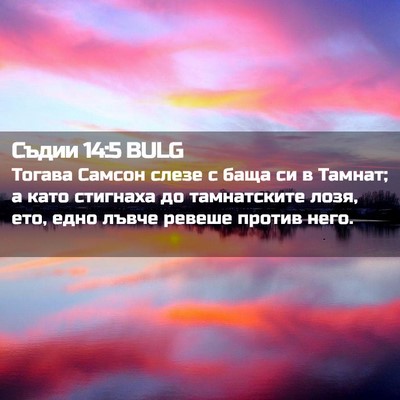 Picture 02 - Съдии 14:5 BULG - Тогава Самсон слезе с баща - Bible Verse Picture