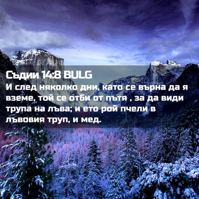 Picture 02 - Съдии 14:8 BULG - И след няколко дни, като се - Bible Verse Picture