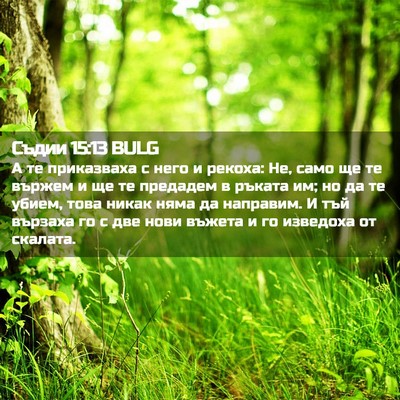 Picture 02 - Съдии 15:13 BULG - А те приказваха с него и - Bible Verse Picture