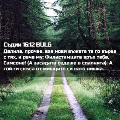 Picture 02 - Съдии 16:12 BULG - Далила, прочее, взе нови - Bible Verse Picture
