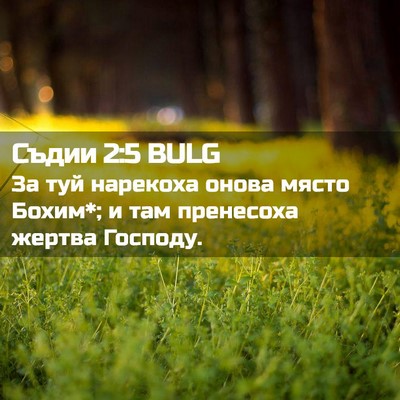 Picture 02 - Съдии 2:5 BULG - За туй нарекоха онова - Bible Verse Picture