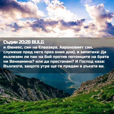 Picture 02 - Съдии 20:28 BULG - и Финеес, син на Елеазара, - Bible Verse Picture