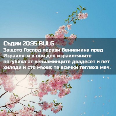 Picture 02 - Съдии 20:35 BULG - Защото Господ порази - Bible Verse Picture