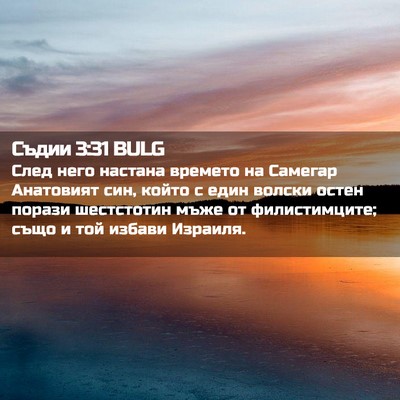Picture 02 - Съдии 3:31 BULG - След него настана времето - Bible Verse Picture