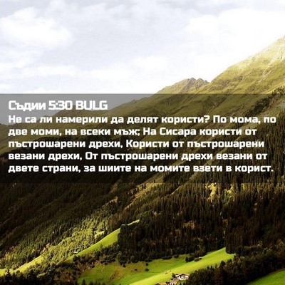Picture 02 - Съдии 5:30 BULG - Не са ли намерили да делят - Bible Verse Picture