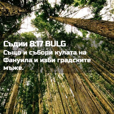 Picture 02 - Съдии 8:17 BULG - Също и събори кулата на - Bible Verse Picture