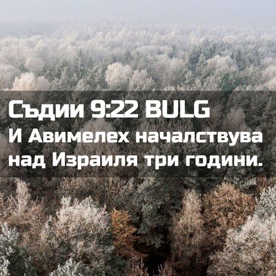 Picture 02 - Съдии 9:22 BULG - И Авимелех началствува над - Bible Verse Picture
