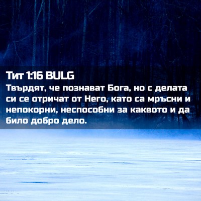 Picture 02 - Тит 1:16 BULG - Твърдят, че познават Бога, - Bible Verse Picture