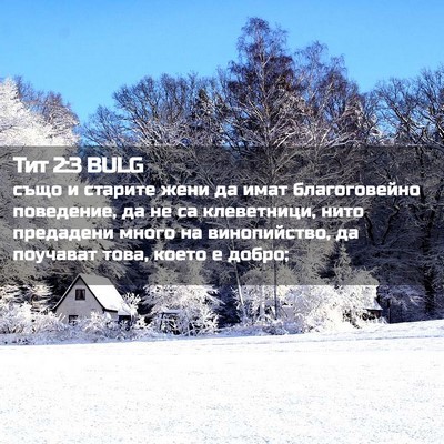 Picture 02 - Тит 2:3 BULG - също и старите жени да имат - Bible Verse Picture