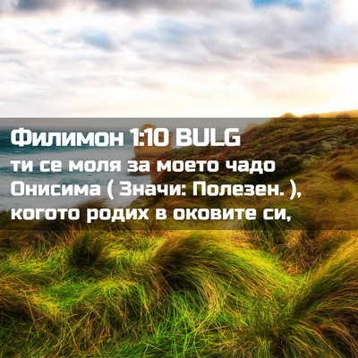 Picture 02 - Филимон 1:10 BULG - ти се моля за моето чадо - Bible Verse Picture