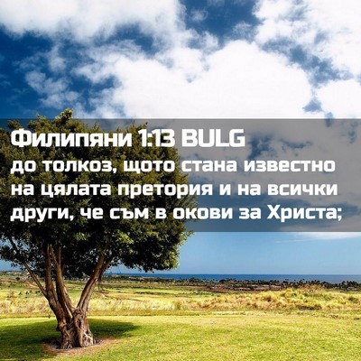 Picture 02 - Филипяни 1:13 BULG - до толкоз, щото стана - Bible Verse Picture