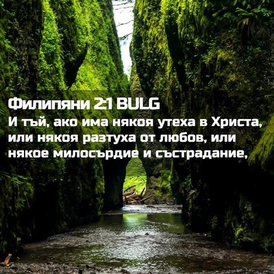 Picture 02 - Филипяни 2:1 BULG - И тъй, ако има някоя утеха в - Bible Verse Picture